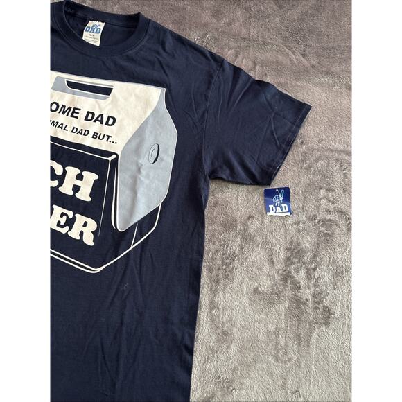 #1 Dad Awesome Dad Like Normal Dad But Cooler T-Shirt Blue Size Medium NWT - Picture 5 of 8